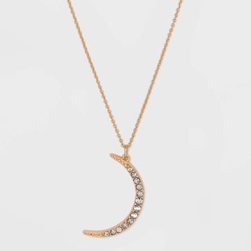 No Brand Moon Charm Necklace - Gold