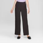 Target Women's Pinstripe Wide Leg Crepe Pants - A New Day Black/white