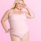 Women's Plus Size Ribbed Henley One Piece Swimsuit - Stoney Clover Lane X Target