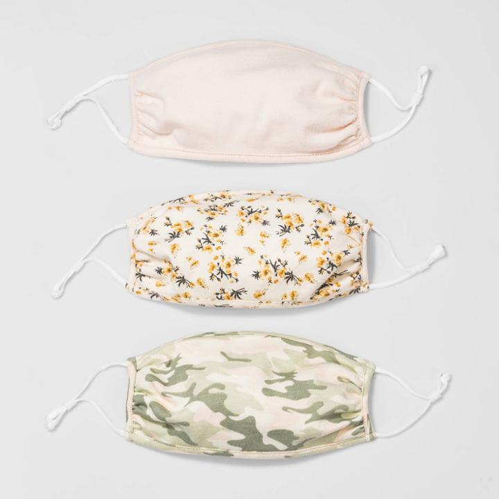 Kids' 3pk Camo Masks - Harper & Elliott Pink