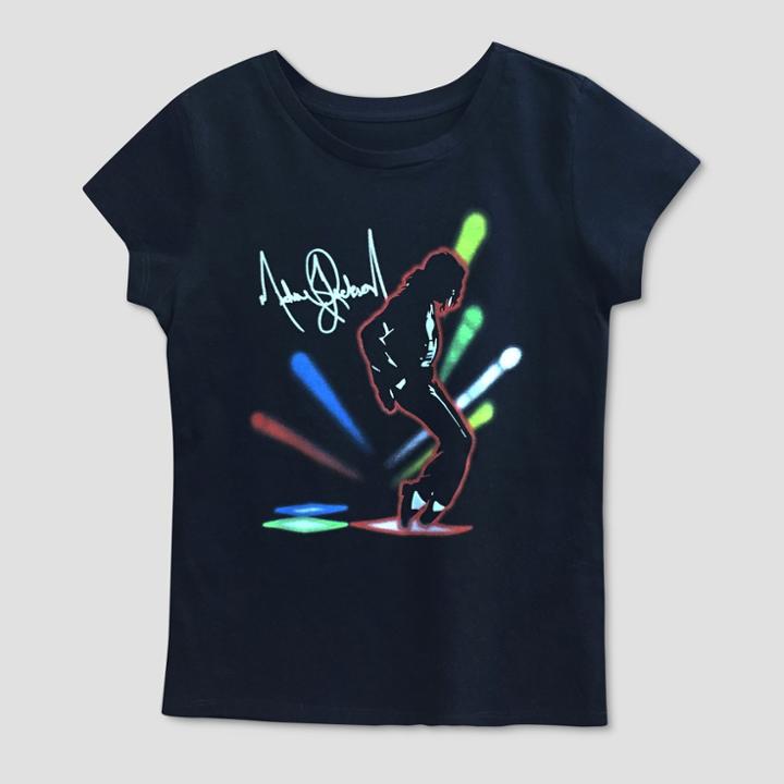 Plus Size Girls' Michael Jackson Graphic Short Sleeve T-shirt - Black