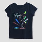 Plus Size Girls' Michael Jackson Graphic Short Sleeve T-shirt - Black