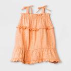 Grayson Mini Baby Girls' Tie Shoulder Dot Dress - Orange