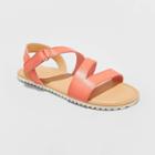Girls' Alexa Asymmetrical Ankle Strap Sandals - Cat & Jack Coral 13, Toddler Girl's,
