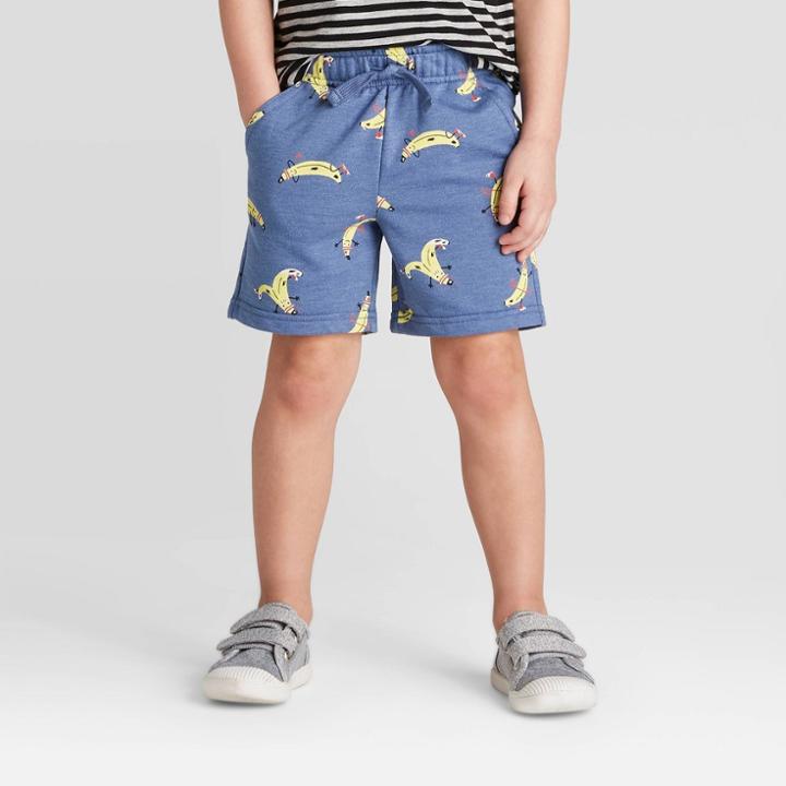 Toddler Boys' Novelty Knit Pull-on Shorts - Cat & Jack Blue 12m, Toddler Boy's