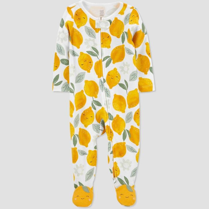 Baby Girls' Lemon Footed Pajama - Just One You Made By Carter's Gold Newborn