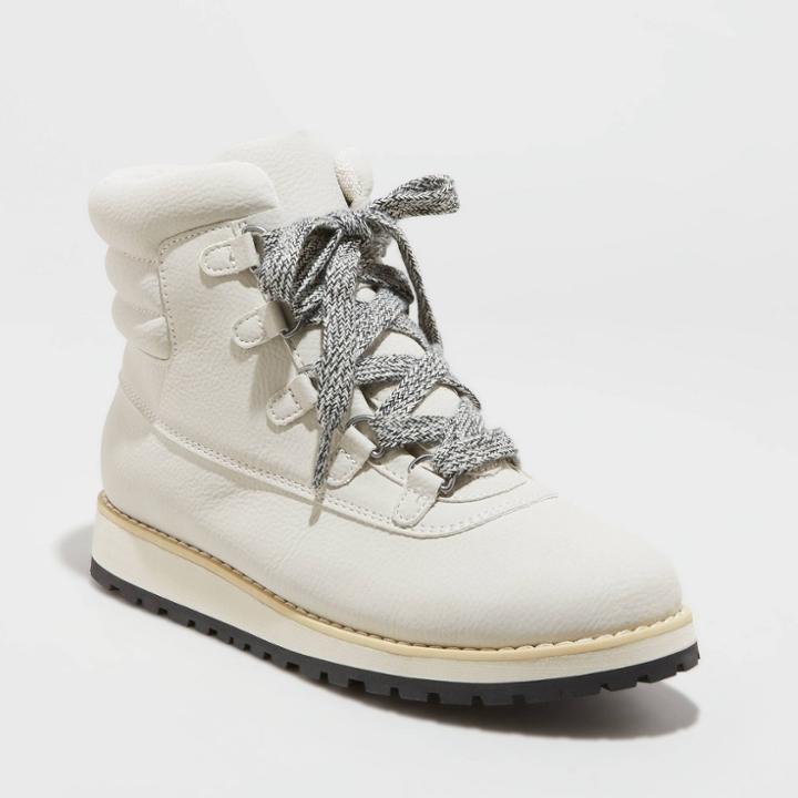 Women's Calyn Puffer Collar Winter Boots - Universal Thread Bone