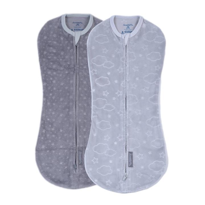 Swaddleme Pod Velboa Swaddle Wrap - Clouds & Stars - 0-2 Months