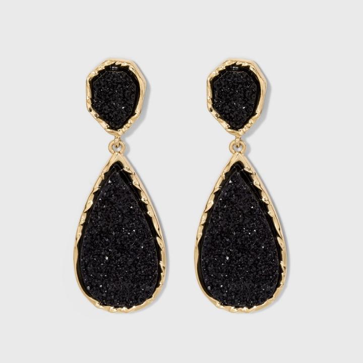 Sugarfix By Baublebar Druzy Drop Earrings - Black, Girl's
