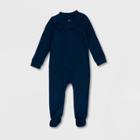 Honest Baby Solid Snug Fit Footed Pajama - Blue