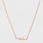 Distributed By Target Sterling Silver Double Bar Cubic Zirconia Necklace - A New Day Rose Gold