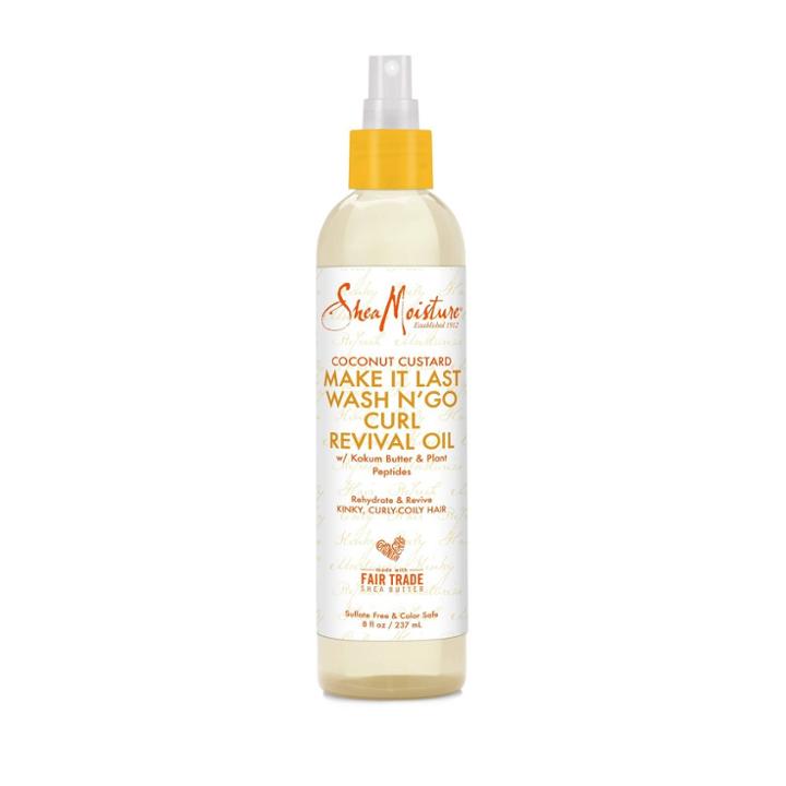 Sheamoisture Coconut Custard Make It Last Wash N' Go Curl Revival Oil