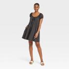 Women's Puff Short Sleeve Day Dress - Universal Thread Gray
