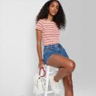 Women's Striped Short Sleeve T-shirt - Wild Fable Rust Xs, Women's, Red