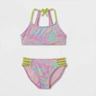 Girls' Tie-dye 2pc Bikini Set - Art Class Xs, Blue/pink/blue