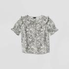 Women's Plus Size Floral Print Short Sleeve Blouse - Who What Wear Cream 1x, Women's, Size: