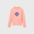 Girls' Long Sleeve Flip Sequin Seashell Rash Guard Swim Shirt - Cat & Jack Coral