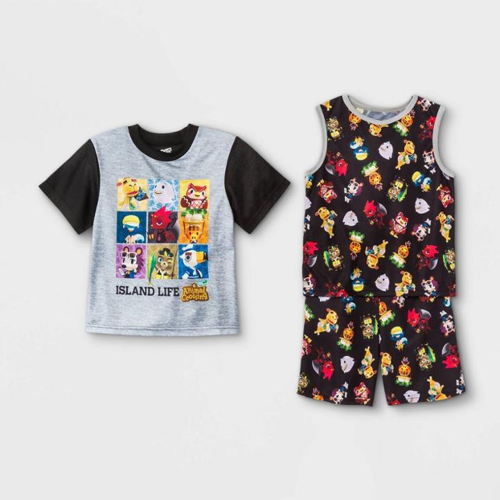 Boys' Animal Crossing 3pc Pajama Set - Black/brown