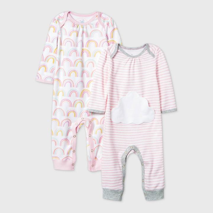 Baby Girls' 2pk Unicorn Adventure Romper - Cloud Island Pink