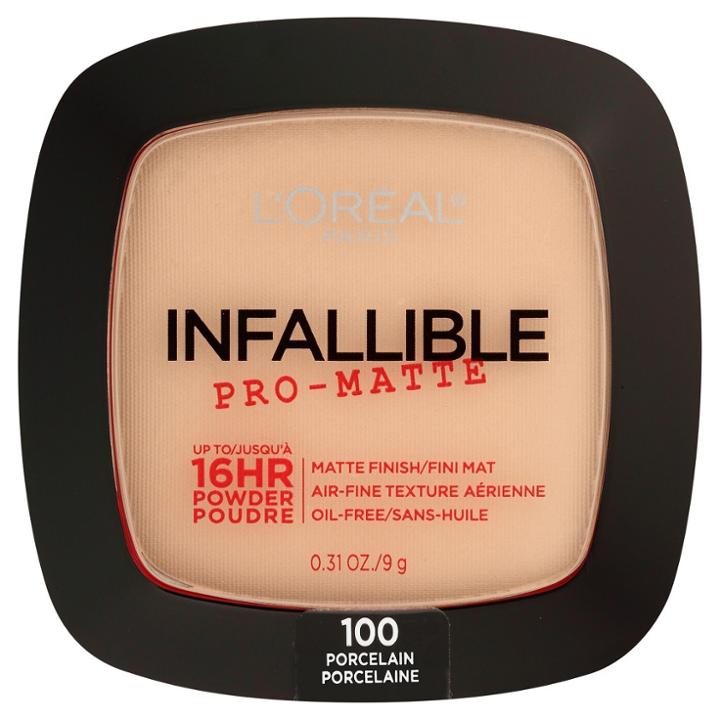 L'oreal Paris Infallible Pro-matte Powder 100 Porcelain .31 Oz, Porcelain