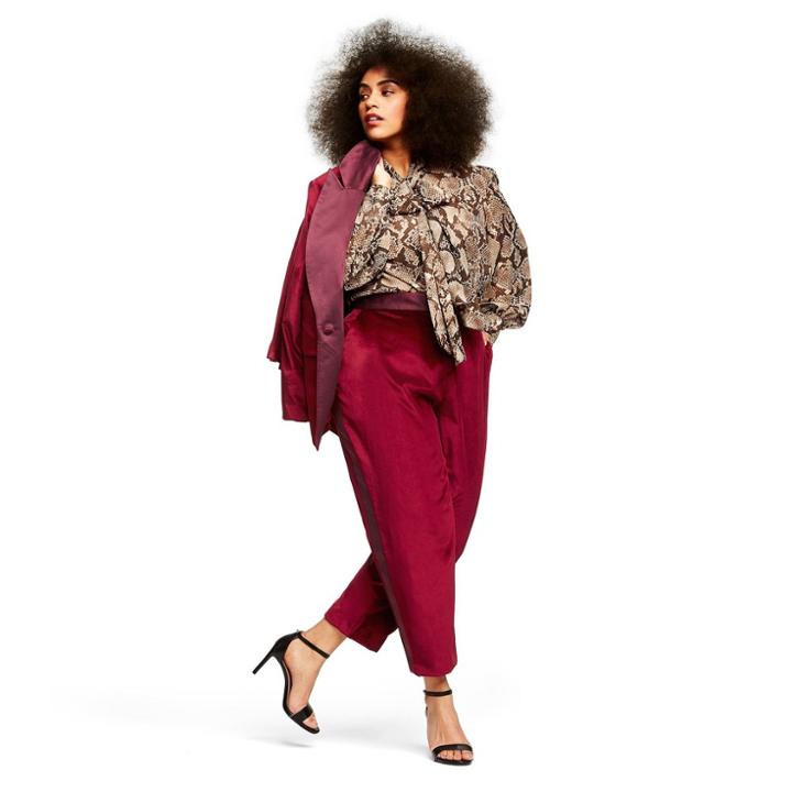Women's Plus Size Snake Print Long Sleeve Tie Neck Blouse - Altuzarra For Target Brown 3x, Women's,