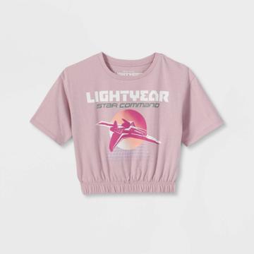 Girls' Disney Buzz Lightyear Short Sleeve T-shirt - Pink