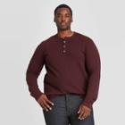 Men's Tall Standard Fit Textured Long Sleeve Henley T-shirt - Goodfellow & Co Pomegranate