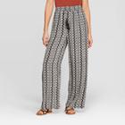 Women's Printed Mid-rise Wide Leg Palazzo Pants - Knox Rose Black