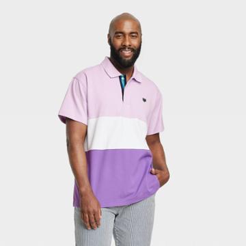 Houston White Adult Plus Size Short Sleeve Polo Shirt - Purple Rugby