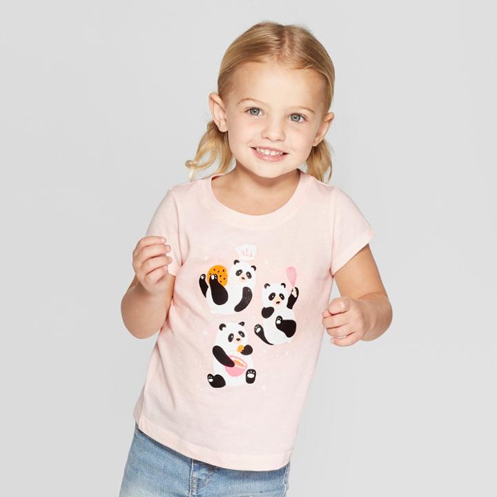 Toddler Girls' Short Sleeve 'baker Pandas' Graphic T-shirt - Cat & Jack Pink