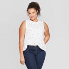 Women's Plus Size Star Pattern Tank Top - Fifth Sun (juniors') - White
