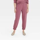 Women's High-rise Pull-on All Day Fleece Ankle Jogger Pants - A New Day Purple