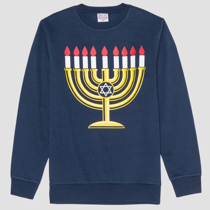 Well Worn Men's Menorah Graphic Sweatshirt - Navy S, Size: