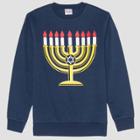 Well Worn Men's Menorah Graphic Sweatshirt - Navy S, Size: