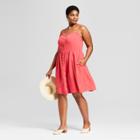 Women's Plus Size Button Front Strappy Dress - Universal Thread Red