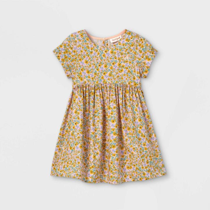 Toddler Girls' Short Sleeve Dress - Cat & Jack Dark Yellow