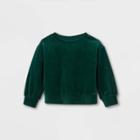 Toddler Girls' Velour Pullover Sweatshirt - Cat & Jack Green