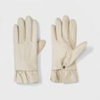 Women's Leather Ruffle Wrist Gloves - A New Day White