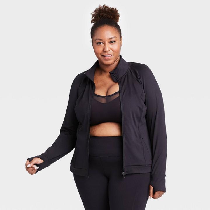 Women's Plus Size Zip Front Jacket - All In Motion Black 1x, Women's,