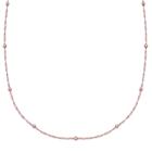 Distributed By Target Women's Diamond Cut Singapore Necklace With Ball Stations In Rose Gold Over Sterling Silver - Rose (18),