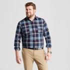 Men's Big & Tall Standard Fit Plaid Flannel Shirt - Goodfellow & Co Dark Blue