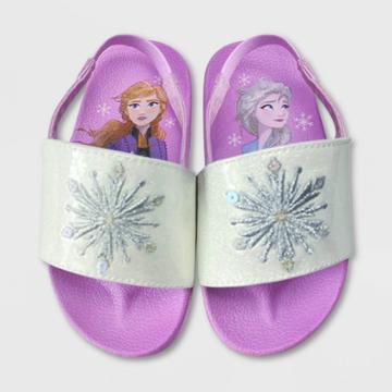 Girls' Disney Frozen 2 Slide Sandals - Purple 5-6 - Disney