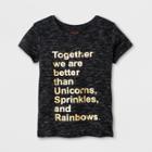 Girls' Short Sleeve Better Than Unicorns Graphic T-shirt- Cat & Jack Black
