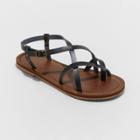 Women's Anamaria Toe Loop Strappy Sandals - Universal Thread Black