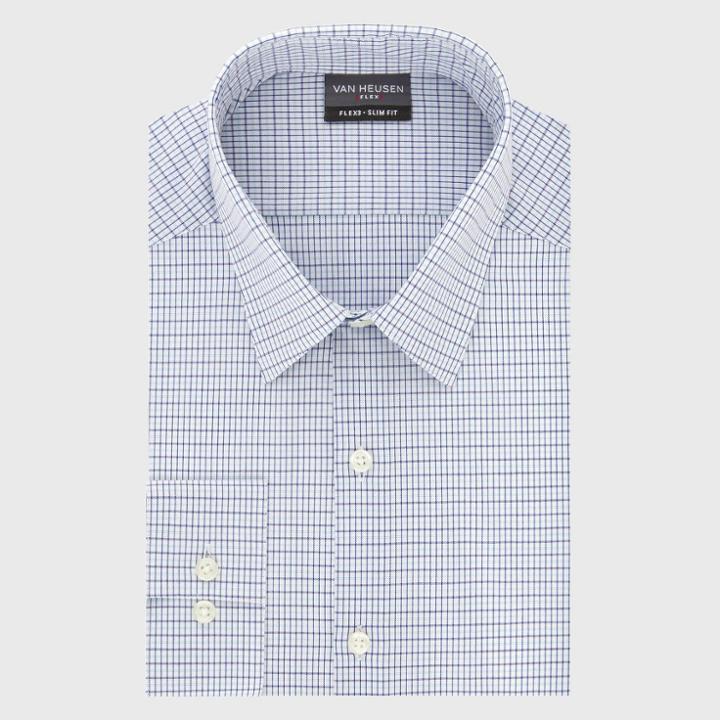 Phillips-van Heusen Men's Slim Fit Long Sleeve Flex Button-down Shirt - Philips-van Heusen Blue Pond