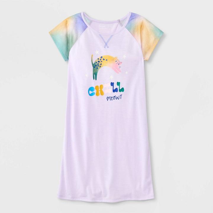 Girls' Cat Short Sleeve Nightgown - Cat & Jack Purple
