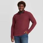 Men's Tall Standard Fit 1/4th Zip Sherpa Knit Sweatshirt - Goodfellow & Co Red