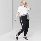 Women's Plus Size Short Sleeve Crew Neck Football T-shirt - Wild Fable White