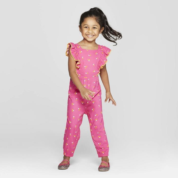Toddler Girls' Sleeveless Romper - Cat & Jack Pink