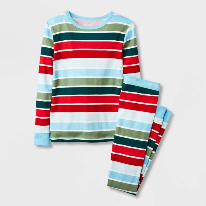 Boys' 2pc Striped Long Sleeve Tight Fit Pajama Set - Cat & Jack